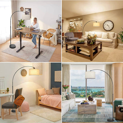 Lampadaire Arc Lighteme, lampe sur pied moderne pour salon, intensité variable, 74 pouces de hauteur