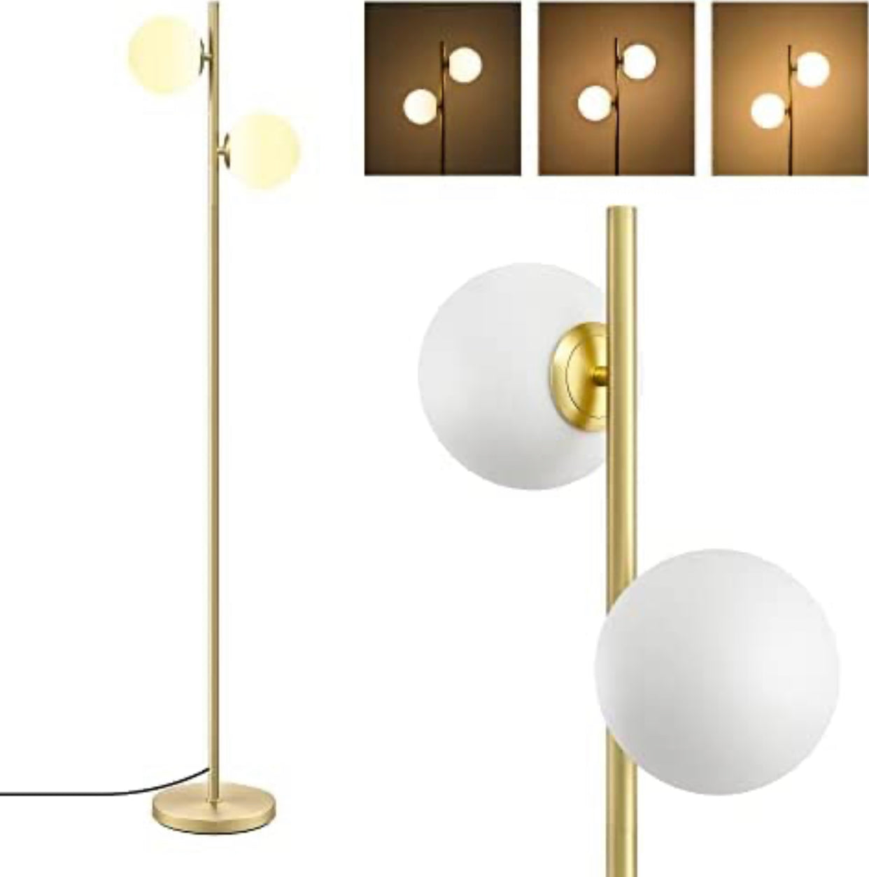 Lighteme Moderne Globe Stehlampe, dimmbare Mid Century Stehlampen