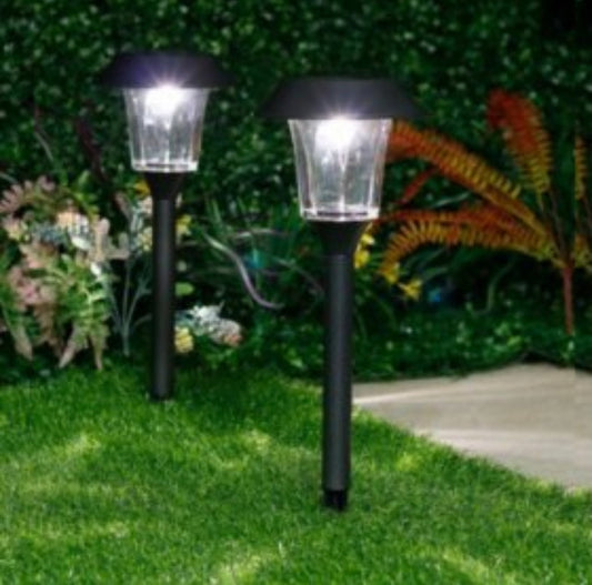 Lighteme 8 Pack Solar Pathway LED Lights Outdoor Color Changing -Stainless Steel