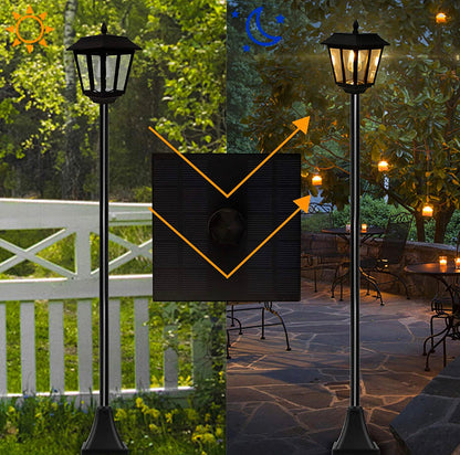Lampadaire solaire Lighteme de 67 pouces, lampadaire d'extérieur vintage à énergie solaire de 100 lumens, ampoule LED Edison blanc chaud 
