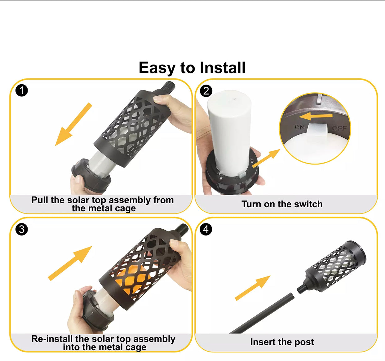 Lighteme High-End-Solar-Wege-Taschenlampe mit 20 Lumen, Aluminiumdruckguss und Glas (2er-Pack)