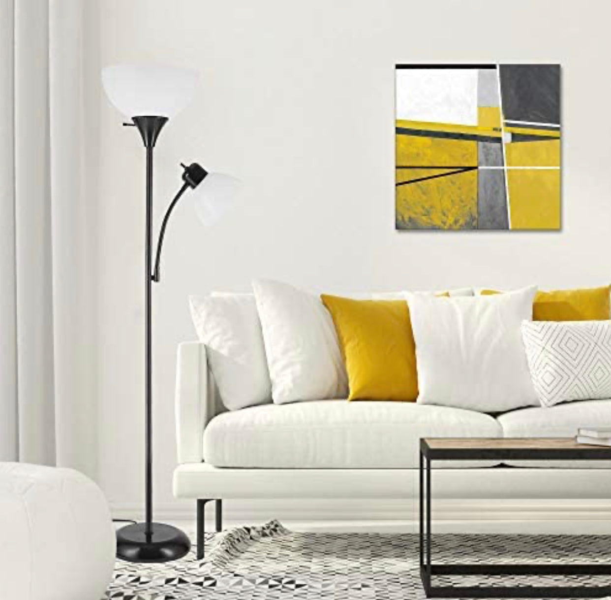 Lighteme – Hochhelle Deckenfluter-Stehleuchte mit 2 Leselampen und effizienter LED