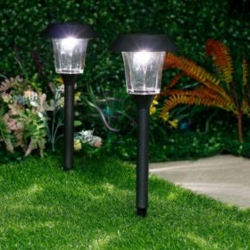 Lot de 8 grandes lampes solaires pour allées Lighteme Bronze - Couleurs changeantes - Modèle SGL-13119