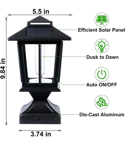 Lighteme Solar-Pfostenleuchten aus Metall, 4 x 4, für den Außenbereich, wasserdichte Zaunpfostenleuchten, 2er-Pack