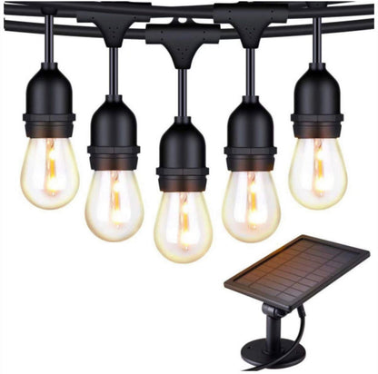 Guirlande lumineuse solaire Lighteme 27F, étanche, LED, suspension, ampoule Edison, avec 12 ampoules