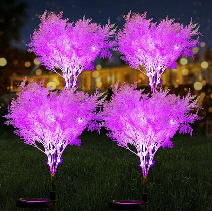 Lot de 2 fleurs solaires Lighteme, motif givre rose, fleurs à énergie solaire, du crépuscule à l'aube 