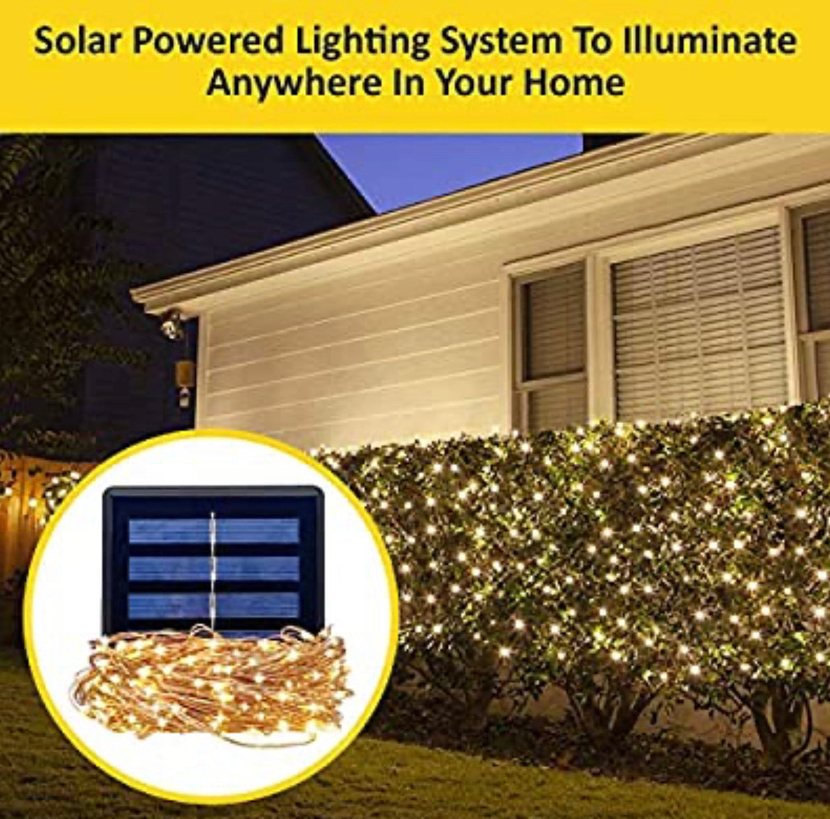 Guirlande lumineuse solaire d'extérieur Lighteme, lot de 2, fil de cuivre, étanche, avec 8 modes d'éclairage