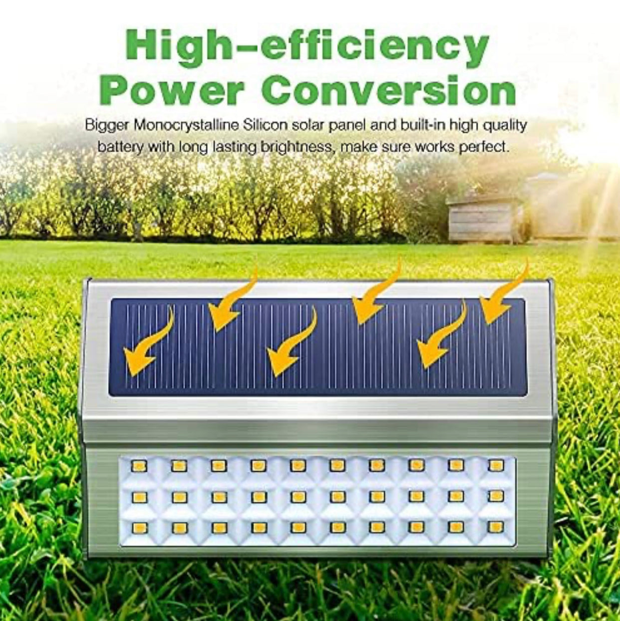 Lot de 6 lampes solaires d'extérieur Lighteme à 30 LED en acier inoxydable pour terrasse et escaliers 