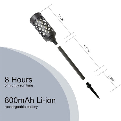 Lighteme High-End-Solar-Wege-Taschenlampe mit 20 Lumen, Aluminiumdruckguss und Glas (2er-Pack)