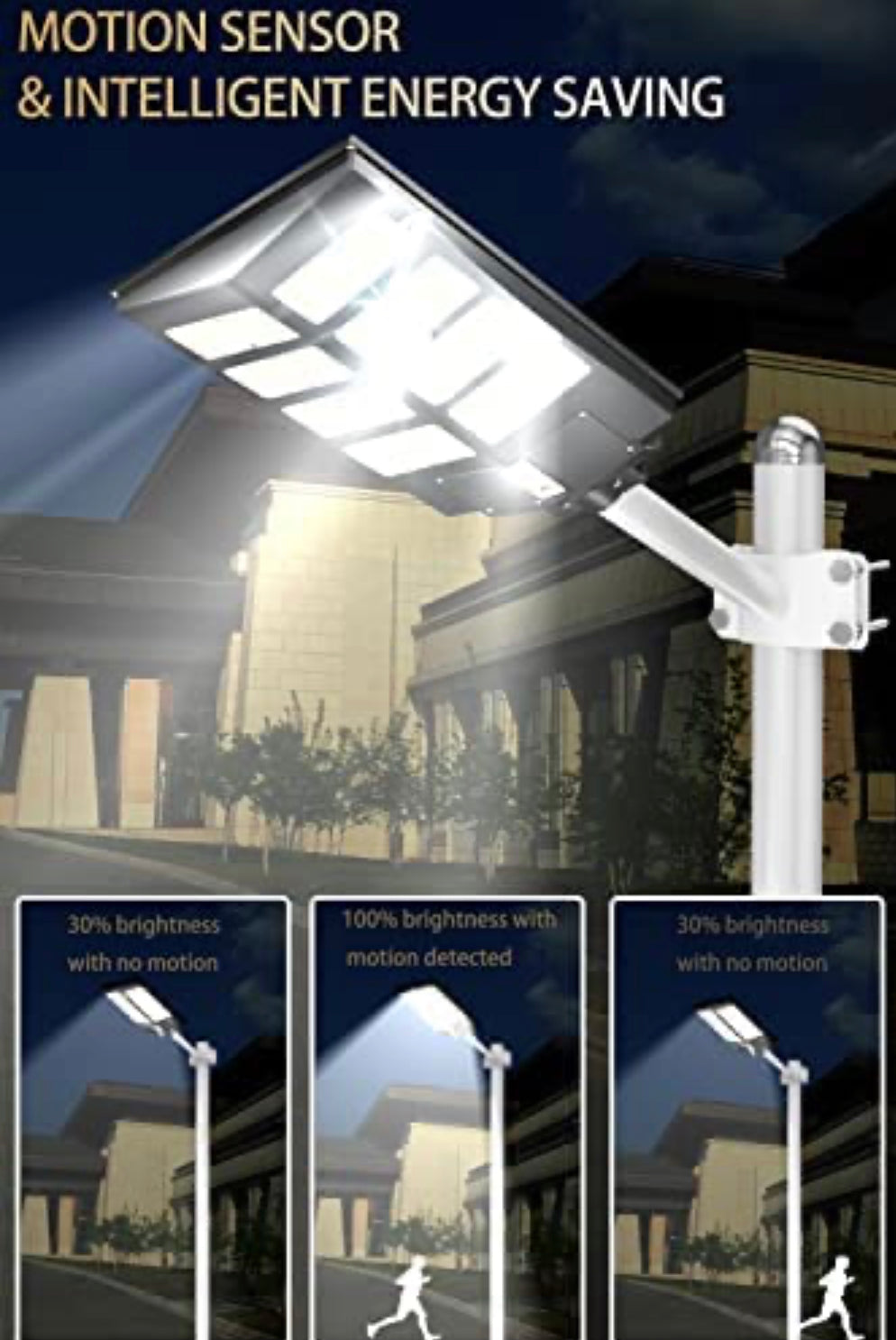 Lighteme 800W kommerzielle Solar-Straßenlaternen, Dämmerung bis Morgengrauen, Bewegungssensor, 75000LM für die Straße mit Fernbedienung