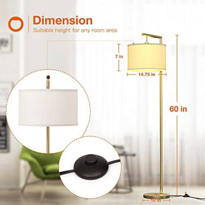 Lampadaire moderne Lighteme, lampe sur pied classique, lampe de lecture sur pied pour chambre à coucher, salon avec ampoule LED