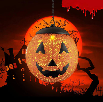 Lanterne solaire suspendue d'extérieur Lighteme pour Halloween, lanterne décorative de jardin en métal, LED solaire, étanche, ronde