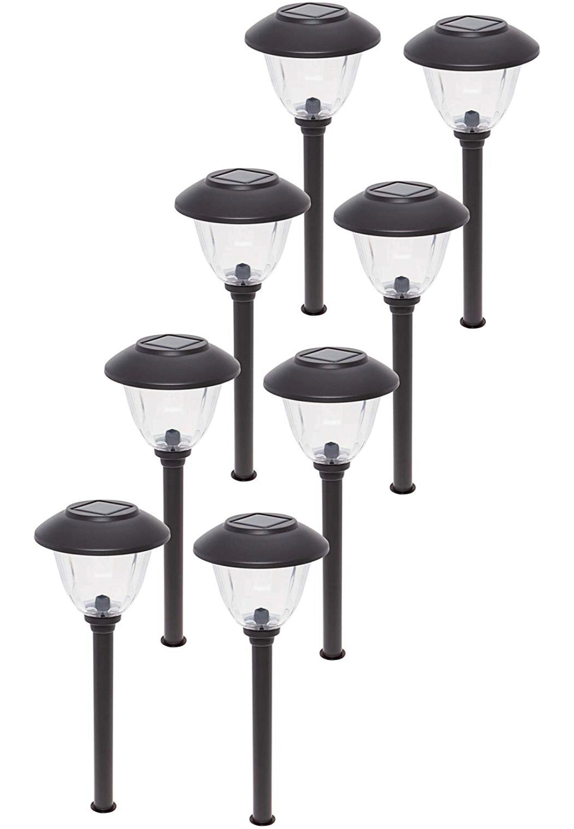 Lighteme 8 Pack Solar Pathway LED Lights Outdoor-Stainless Steel ( Gunmetal )