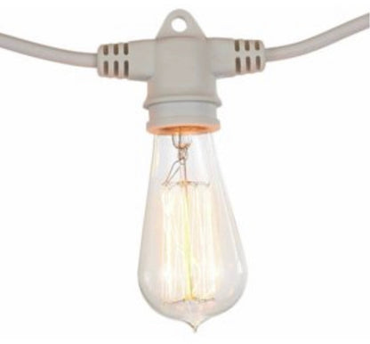 Lighteme 48Ft Pro Vintage Edition Plug-In Outdoor Heavy Quality Commercial String Lights-15 Bulbs