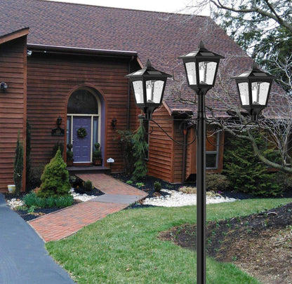 Lampadaire solaire d'extérieur à LED Lighteme à 3 luminaires, 50 lumens - 72 pouces 