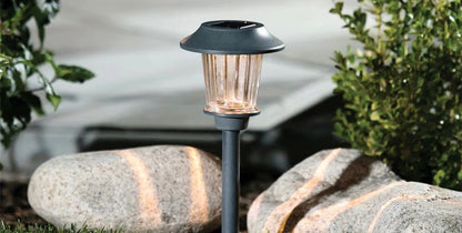 Lot de 8 lampes solaires LED Lighteme pour allées d'extérieur à changement de couleur - Acier inoxydable