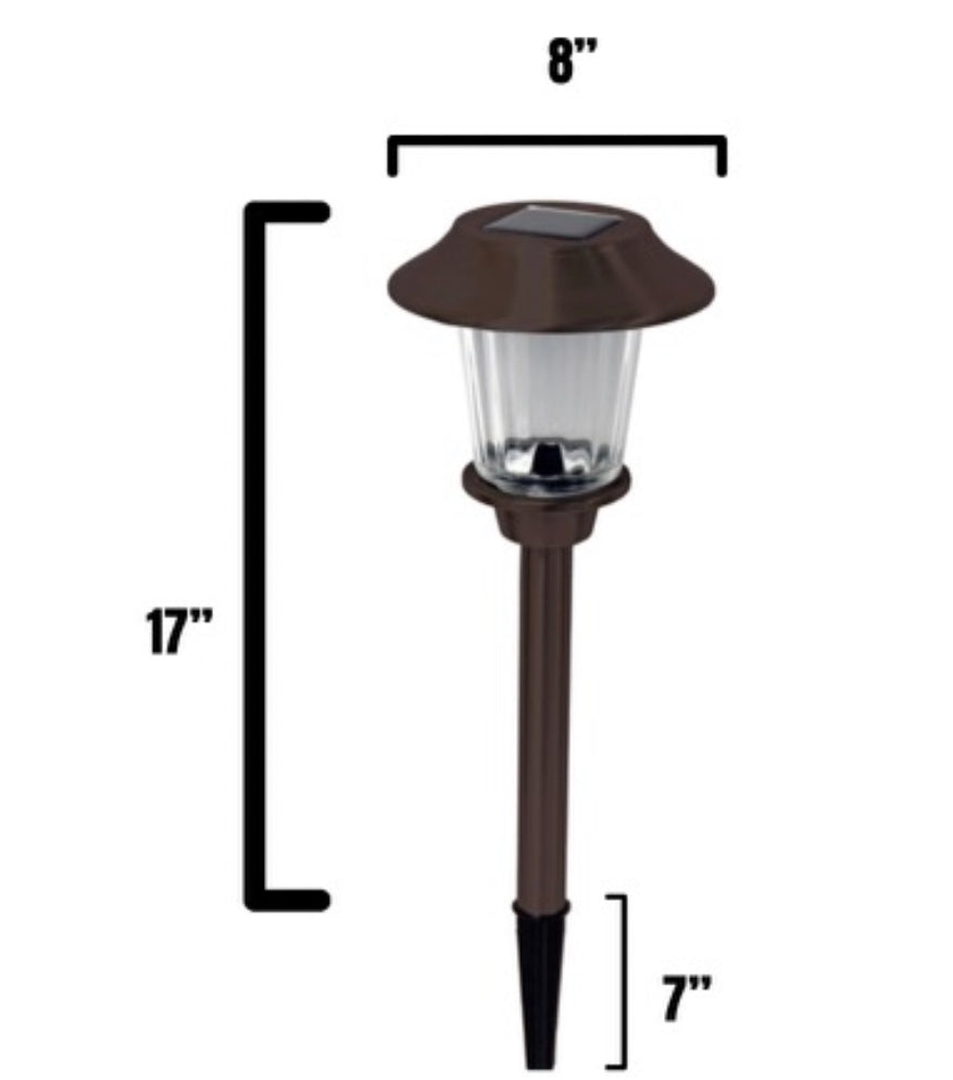 Lighteme Bronze 8-Piece Large Solar Pathway Lights - Changing Color Model SGL-13119