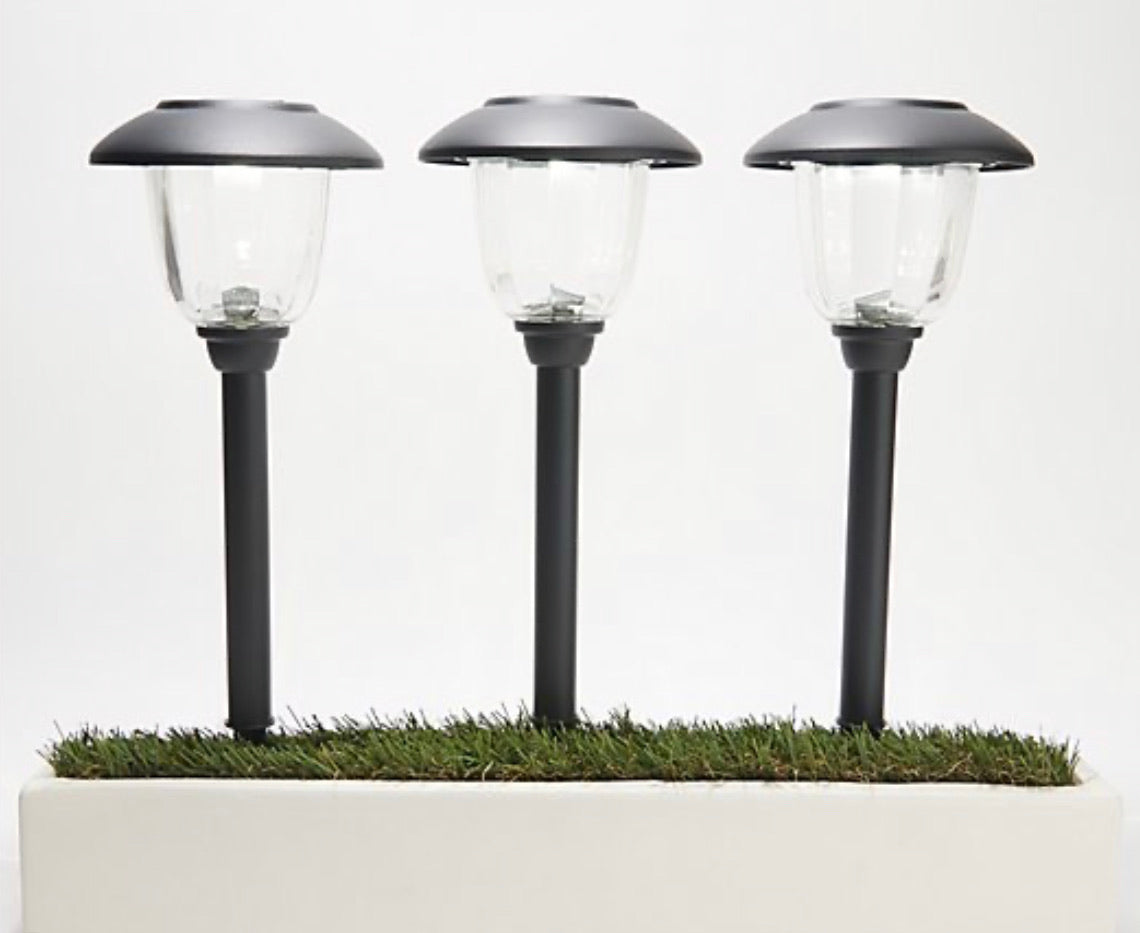 Lighteme 16-Piece Solar Pathway Lights Glass and Aluminum, 16 Lumen