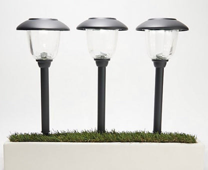 Lighteme 16-Piece Solar Pathway Lights Glass and Aluminum, 16 Lumen
