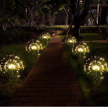 (Lot de 2) Guirlande lumineuse solaire de jardin Lighteme avec feux d'artifice et 2 modes d'éclairage : clignotant et fixe 
