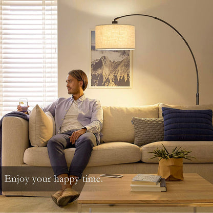 Lampadaire Arc Lighteme, lampe sur pied moderne pour salon, intensité variable, 74 pouces de hauteur