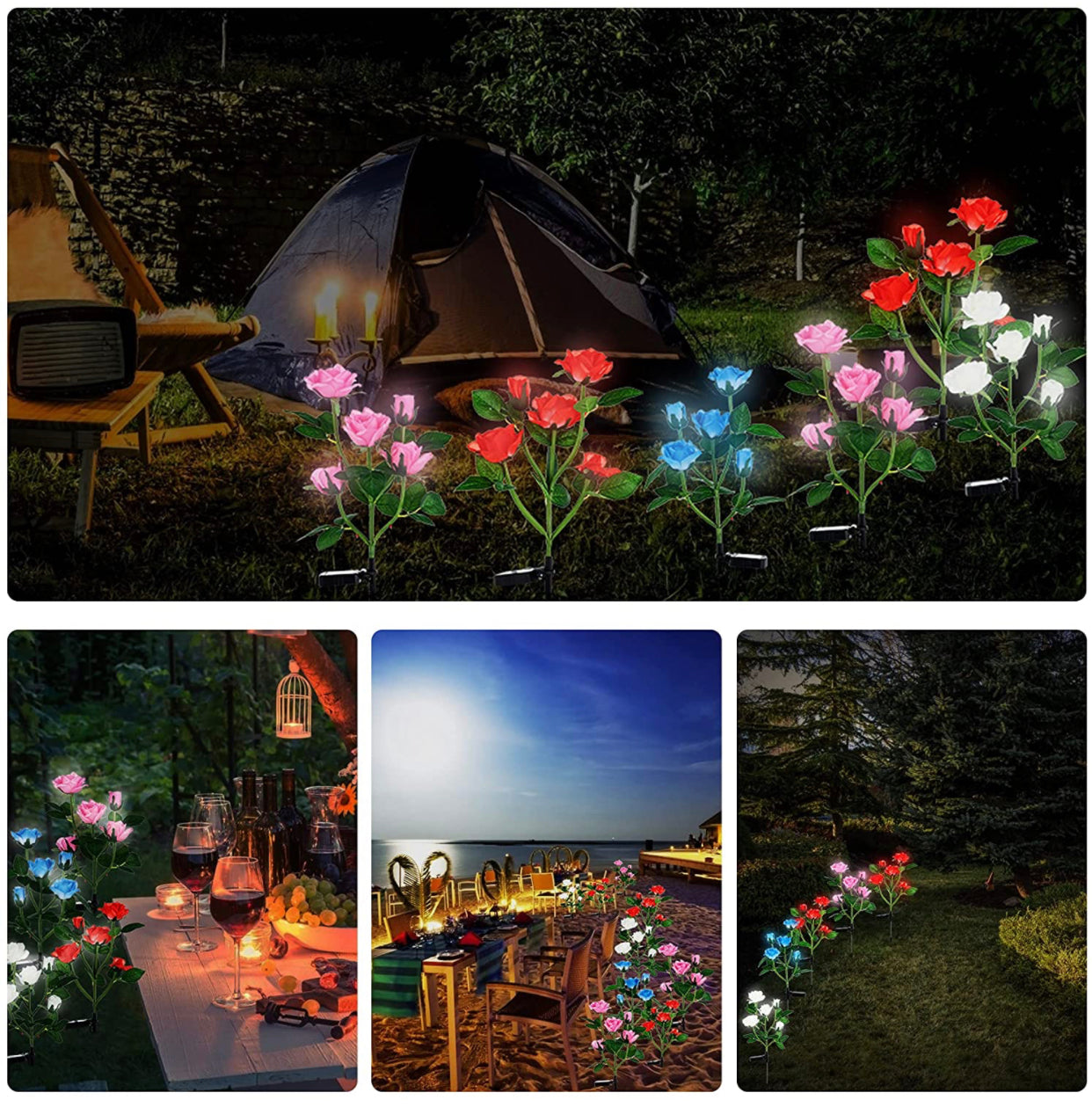 Lighteme Solar-LED-Rosenblumenlicht (2er-Pack)