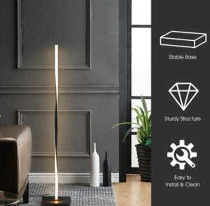 Lighteme Moderne LED-Stehleuchte für helle Beleuchtung im Wohnzimmer – 122 cm hoch, dimmbar
