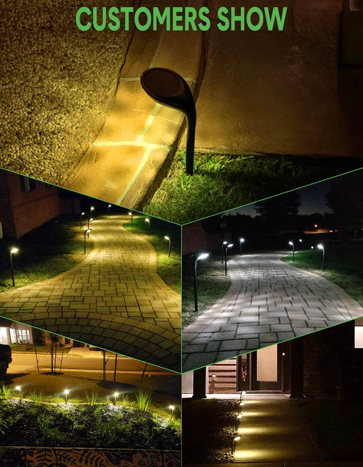 Lighteme Solar Pathway Lights, 4-Pack Color Glow LED Landscape Lighting-20 Lumen
