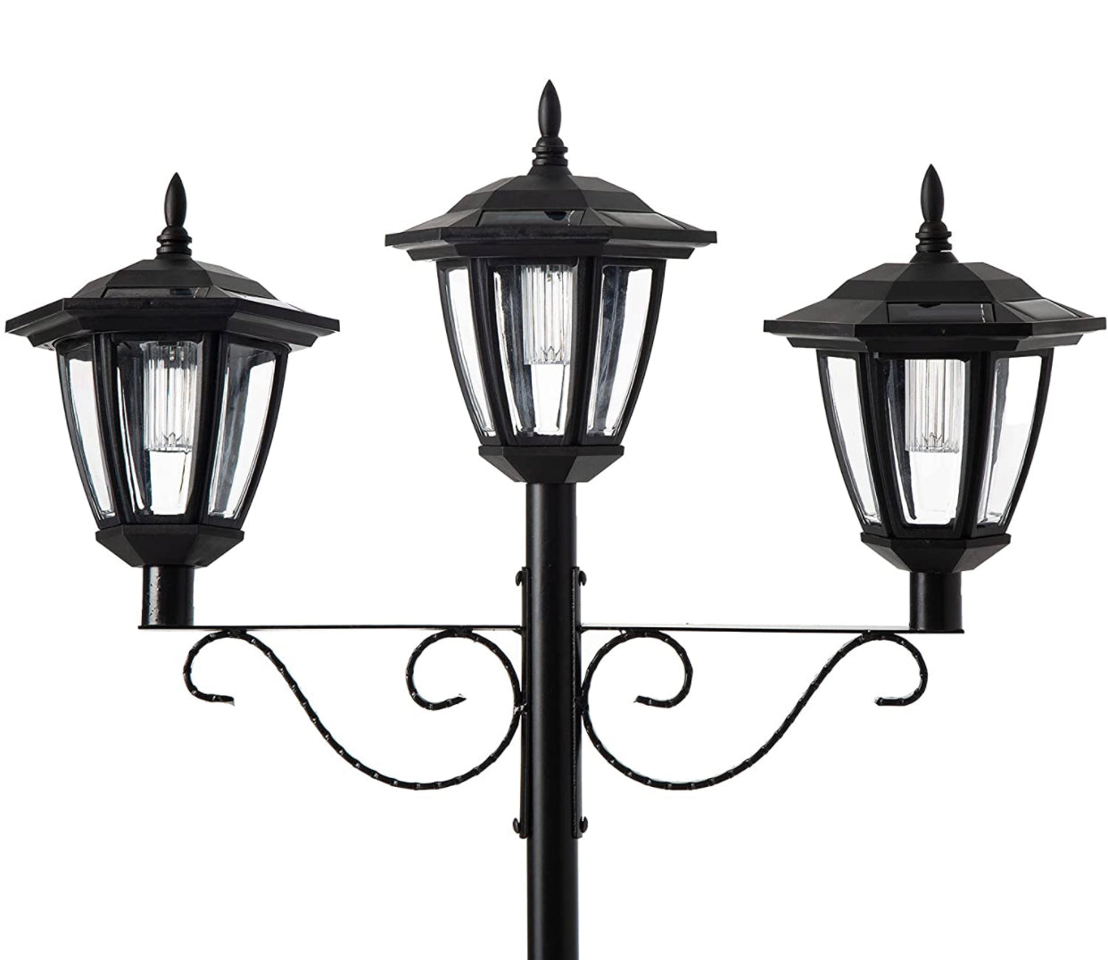 Lampadaire solaire d'extérieur à LED Lighteme à 3 luminaires, 50 lumens - 72 pouces 