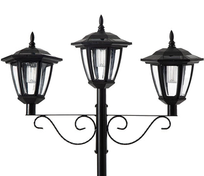 Lampadaire solaire d'extérieur à LED Lighteme à 3 luminaires, 50 lumens - 72 pouces 