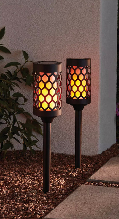 Lighteme High-End-Solar-Wege-Taschenlampe mit 20 Lumen, Aluminiumdruckguss und Glas (2er-Pack)