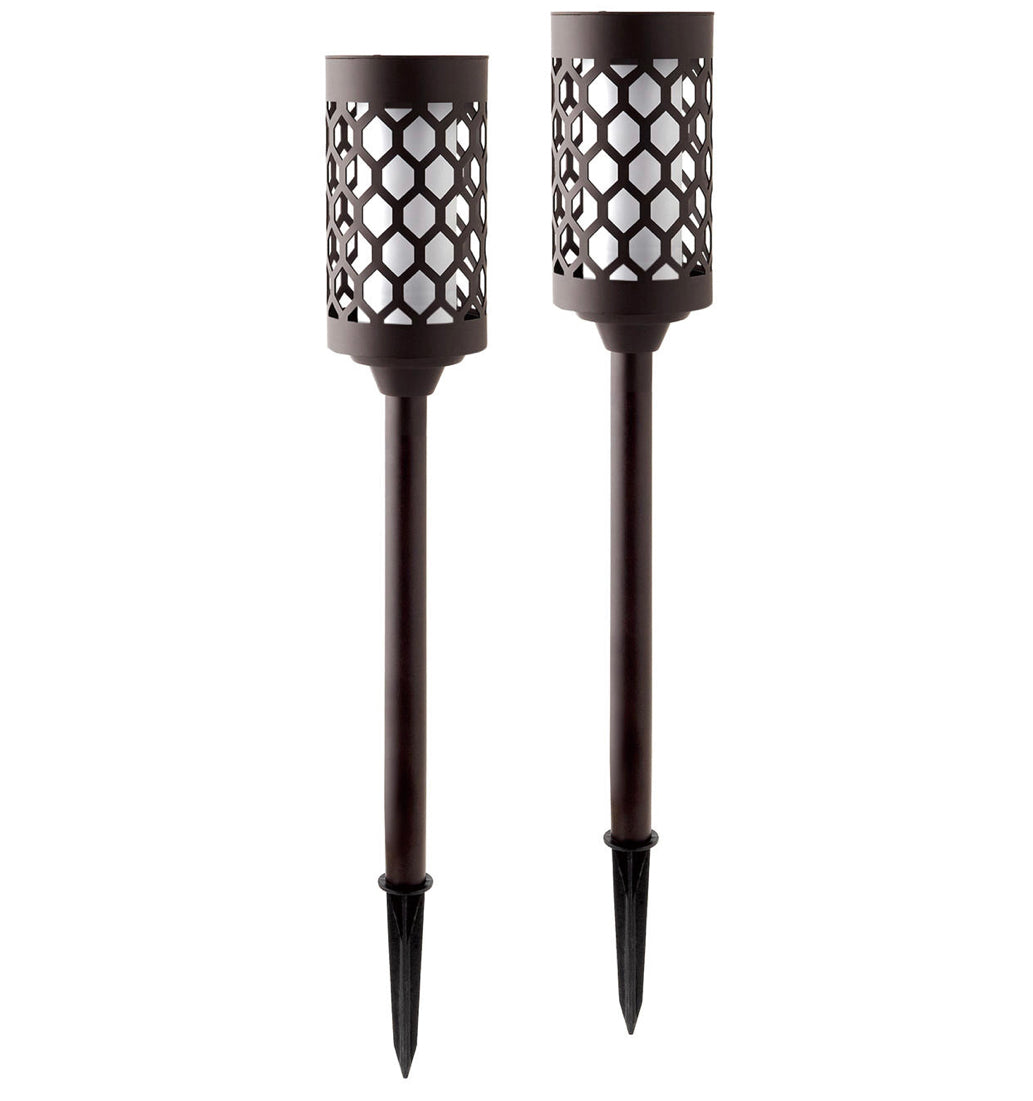 Lighteme High-End-Solar-Wege-Taschenlampe mit 20 Lumen, Aluminiumdruckguss und Glas (2er-Pack)
