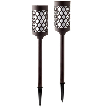 Lighteme High-End-Solar-Wege-Taschenlampe mit 20 Lumen, Aluminiumdruckguss und Glas (2er-Pack)