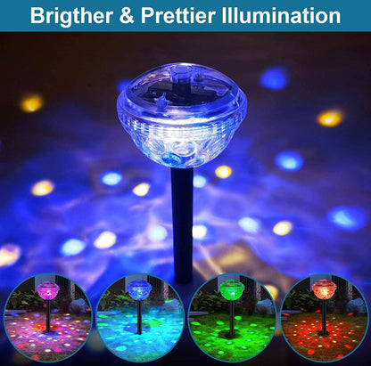 Lot de 4 lampes solaires LED Lighteme pour allées, 8 couleurs changeantes, étanches, pour extérieur