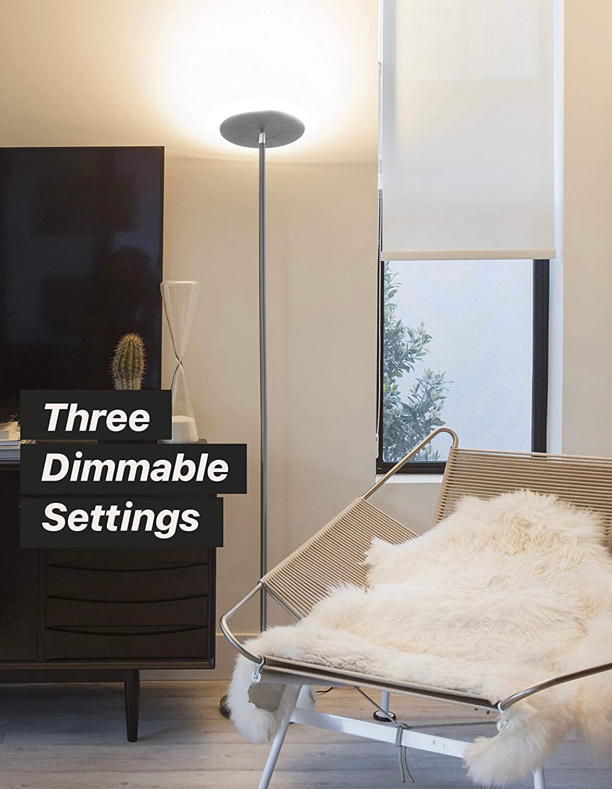Lighteme Sky Moon LED-Torchiere-Stehlampe, superhell – hohe Lumenzahl für Wohnzimmer und Büros – dimmbar