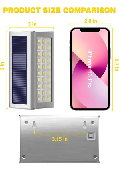Lot de 6 lampes solaires d'extérieur Lighteme à 30 LED en acier inoxydable pour terrasse et escaliers 