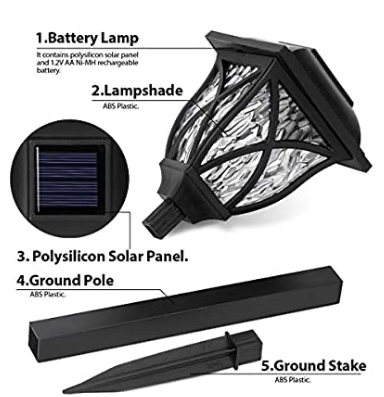 Lot de 8 lampes solaires LED Lighteme, grandes lampes d'extérieur rotatives jusqu'à 10 lumens 