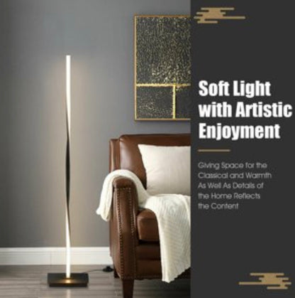 Lighteme Moderne LED-Stehleuchte für helle Beleuchtung im Wohnzimmer – 122 cm hoch, dimmbar