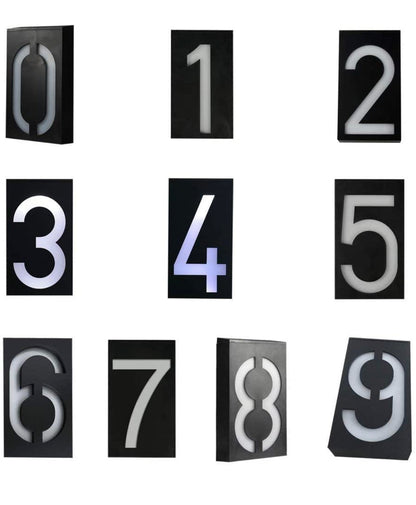 Lighteme LED Numéro de maison Énergie solaire Numérique Hotal Porte Mur Lumière Solaire Numéro d'adresse Lampe Plaque de numéro de rue personnalisée