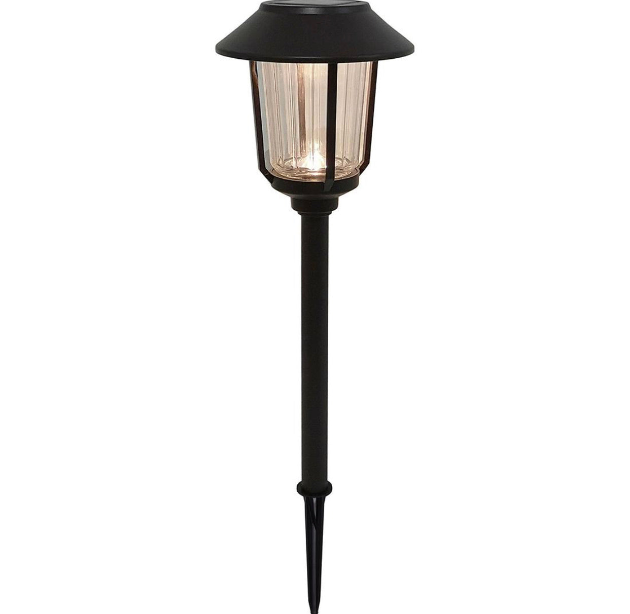 Lighteme 15-Lumen Solar Pathway Lights, Aluminum And Glass 6 Pack