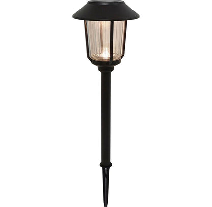 Lighteme 15-Lumen Solar Pathway Lights, Aluminum And Glass 6 Pack
