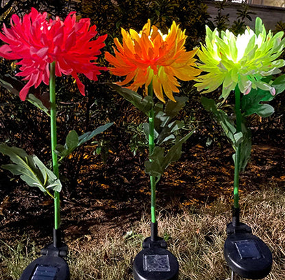 Lampe solaire LED Lighteme, chrysanthème artificiel (lot de 3)