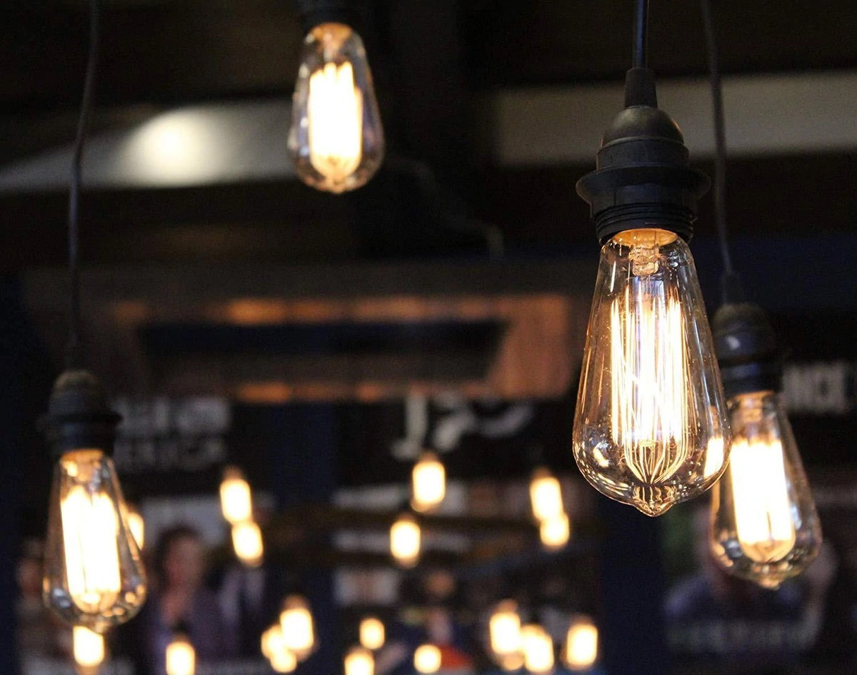 Lighteme 48Ft Pro Vintage Edition Plug-In Outdoor Heavy Quality Commercial String Lights-15 Bulbs