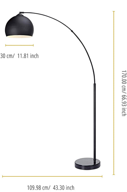 Lighteme Over The Couch Arc Floor Lamp with Globe Shade, Matches Your Living Room Decor - Standing Light Tall (4-Colors)