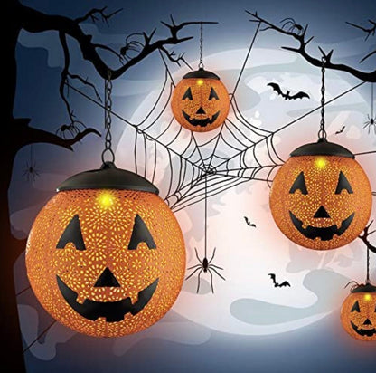 Lanterne solaire suspendue d'extérieur Lighteme pour Halloween, lanterne décorative de jardin en métal, LED solaire, étanche, ronde