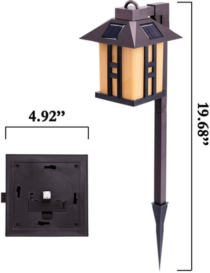 Lot de 4 lampes solaires pour allées de berger Lighteme, style asiatique 