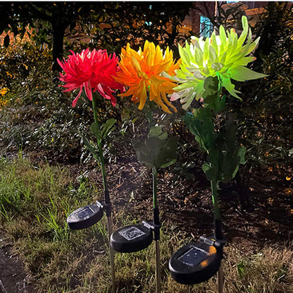 Lampe solaire LED Lighteme, chrysanthème artificiel (lot de 3)