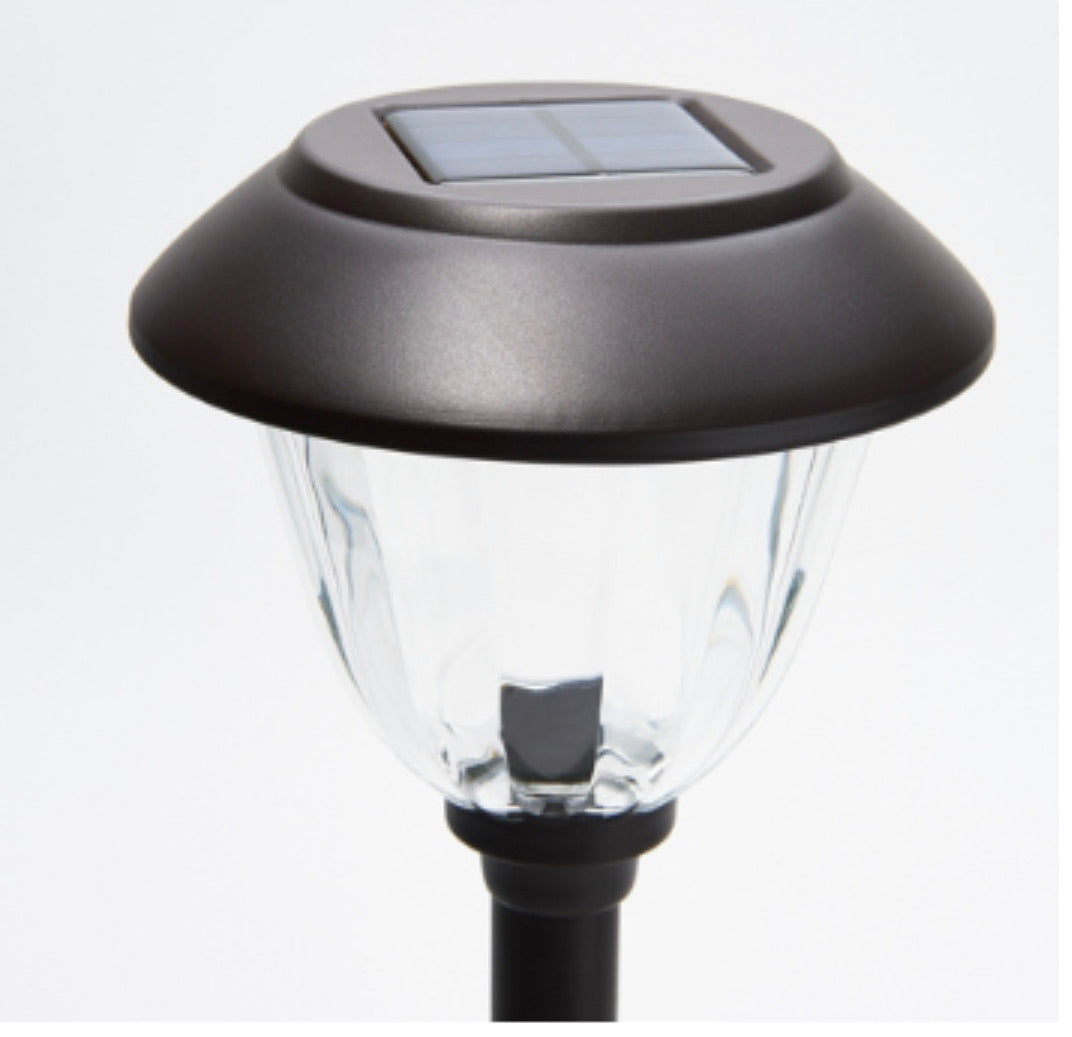 Lot de 8 lampes solaires LED Lighteme pour allées d'extérieur, en acier inoxydable, 15 lumens (noir).