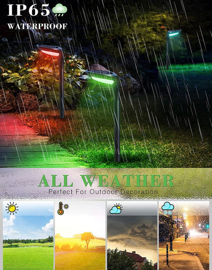 Lighteme Solar Pathway Lights, 4-Pack Color Glow LED Landscape Lighting-20 Lumen