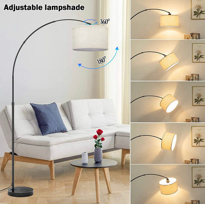 Lampadaire Arc Lighteme, lampe sur pied moderne pour salon, intensité variable, 74 pouces de hauteur